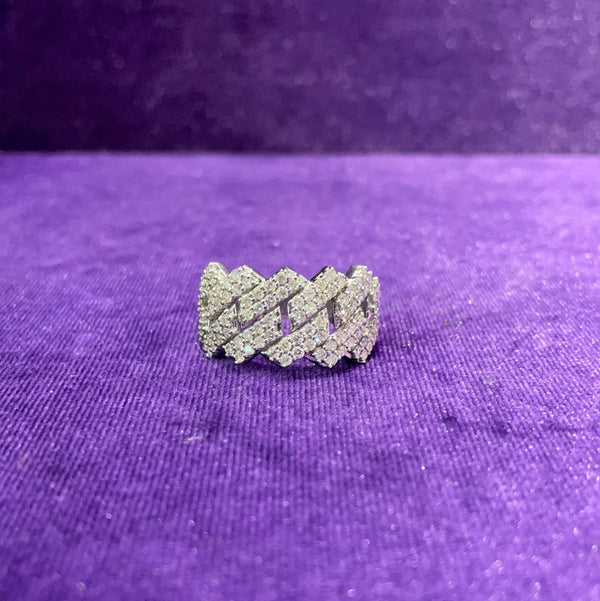 WHITE GOLD LARGE CURB RING