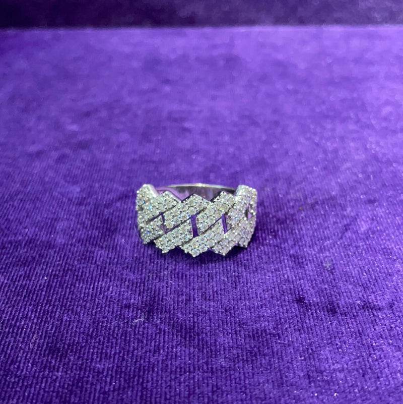 WHITE GOLD LARGE CURB RING